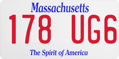 MA license plate 178UG6