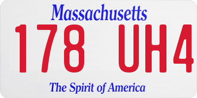 MA license plate 178UH4
