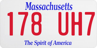 MA license plate 178UH7