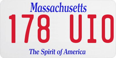 MA license plate 178UI0