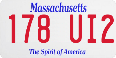 MA license plate 178UI2