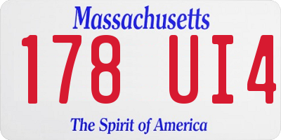 MA license plate 178UI4
