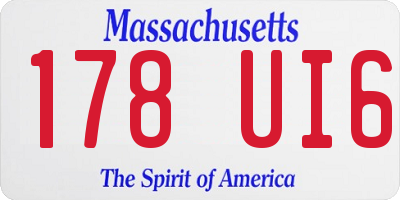 MA license plate 178UI6