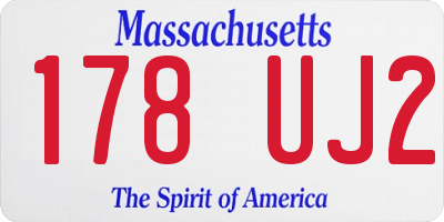 MA license plate 178UJ2
