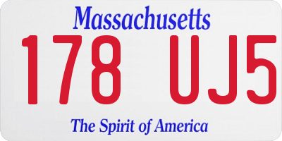 MA license plate 178UJ5