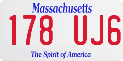MA license plate 178UJ6