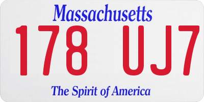 MA license plate 178UJ7