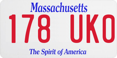 MA license plate 178UK0