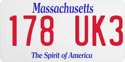 MA license plate 178UK3