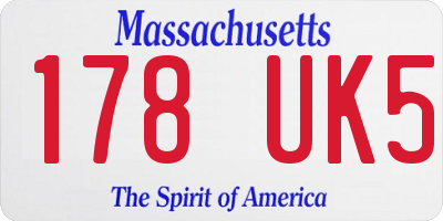 MA license plate 178UK5