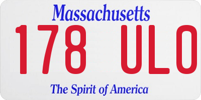 MA license plate 178UL0
