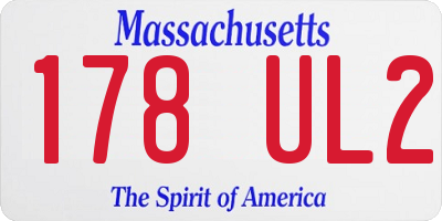 MA license plate 178UL2