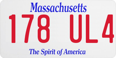 MA license plate 178UL4