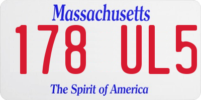 MA license plate 178UL5