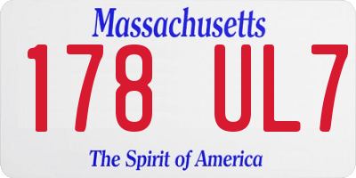 MA license plate 178UL7