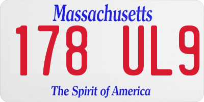 MA license plate 178UL9