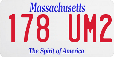 MA license plate 178UM2