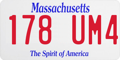 MA license plate 178UM4