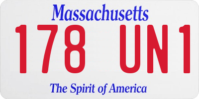 MA license plate 178UN1