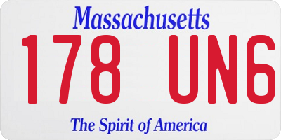MA license plate 178UN6