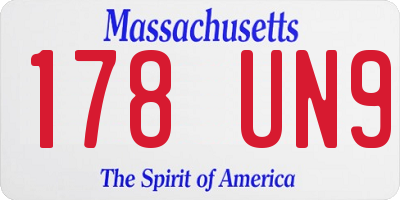 MA license plate 178UN9