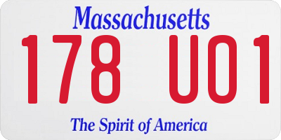 MA license plate 178UO1
