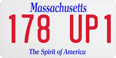 MA license plate 178UP1