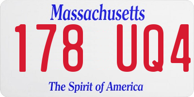 MA license plate 178UQ4