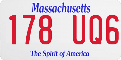 MA license plate 178UQ6