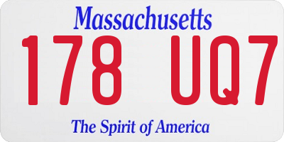 MA license plate 178UQ7