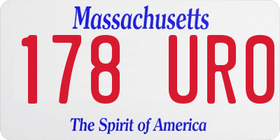 MA license plate 178UR0