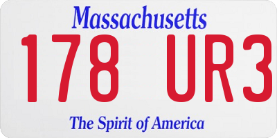 MA license plate 178UR3