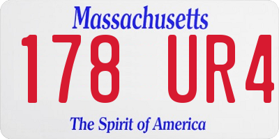 MA license plate 178UR4