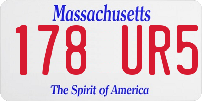 MA license plate 178UR5