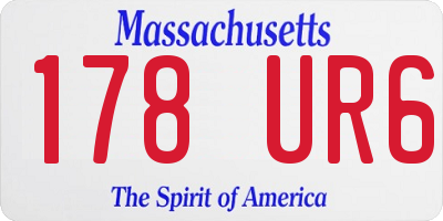 MA license plate 178UR6