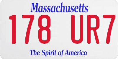 MA license plate 178UR7