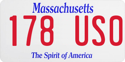 MA license plate 178US0