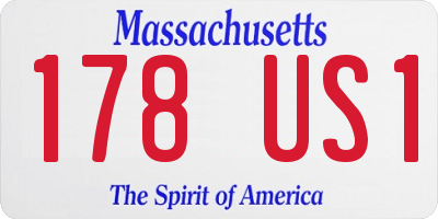 MA license plate 178US1