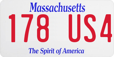 MA license plate 178US4
