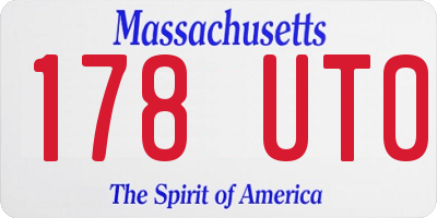 MA license plate 178UT0