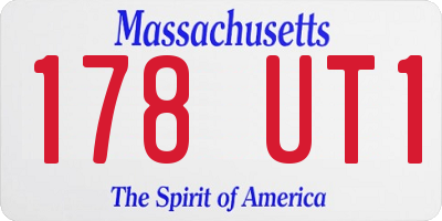 MA license plate 178UT1