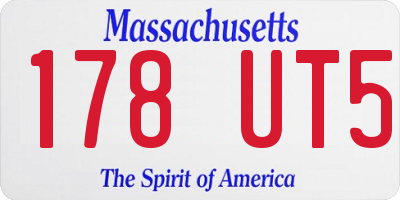 MA license plate 178UT5
