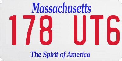 MA license plate 178UT6