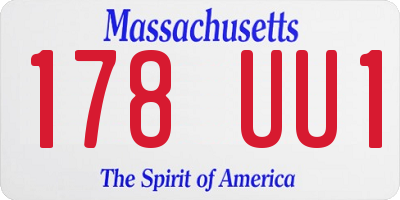 MA license plate 178UU1