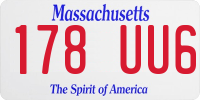 MA license plate 178UU6