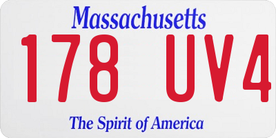 MA license plate 178UV4