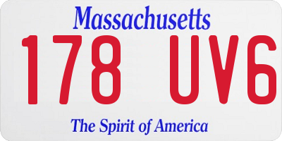 MA license plate 178UV6