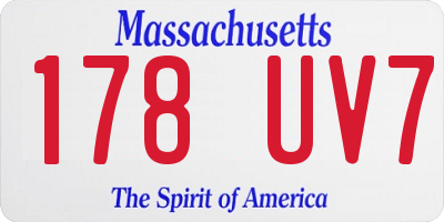 MA license plate 178UV7