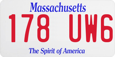 MA license plate 178UW6