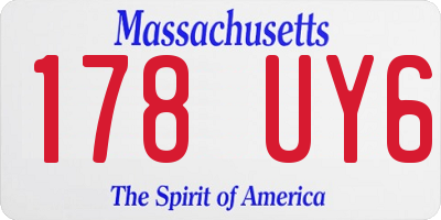 MA license plate 178UY6